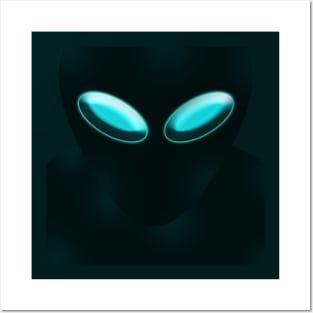 Alien glowing eyes Posters and Art